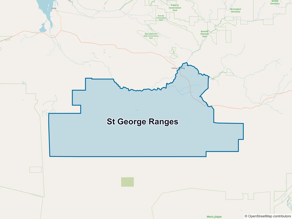 Map of St George Ranges, WA, Australia