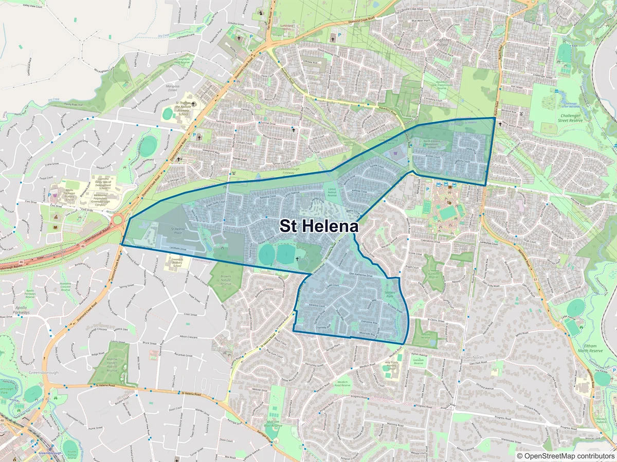Map of St Helena, VIC, Australia