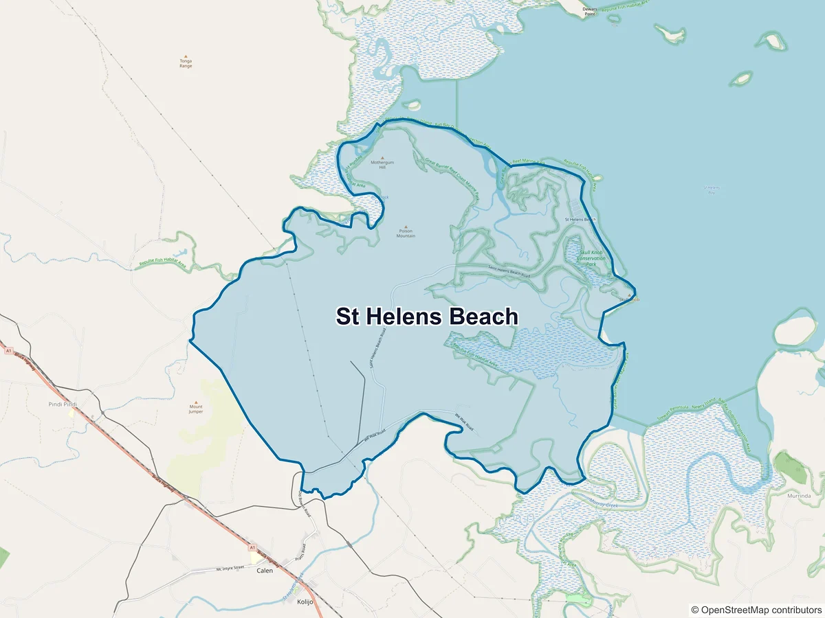 Map of St Helens Beach, QLD, Australia