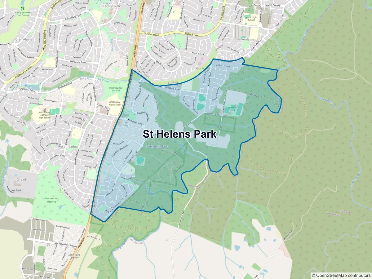 Map of St Helens Park, NSW, Australia