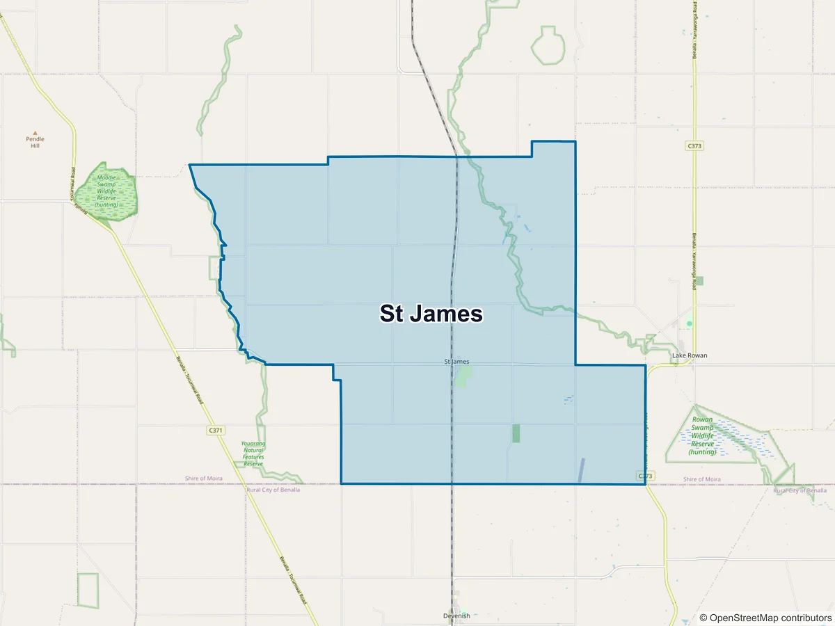 Map of St James, VIC, Australia