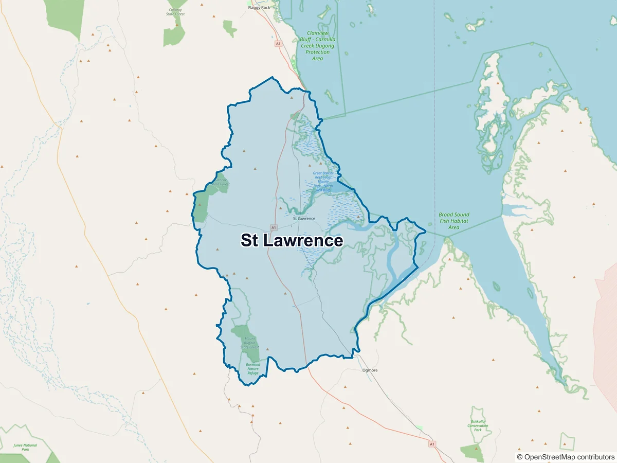 Map of St Lawrence, QLD, Australia