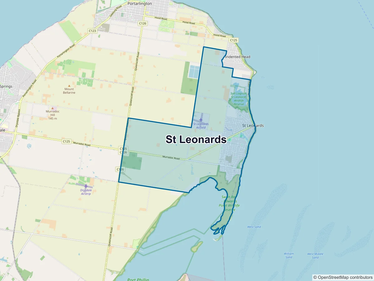 Map of St Leonards, VIC, Australia
