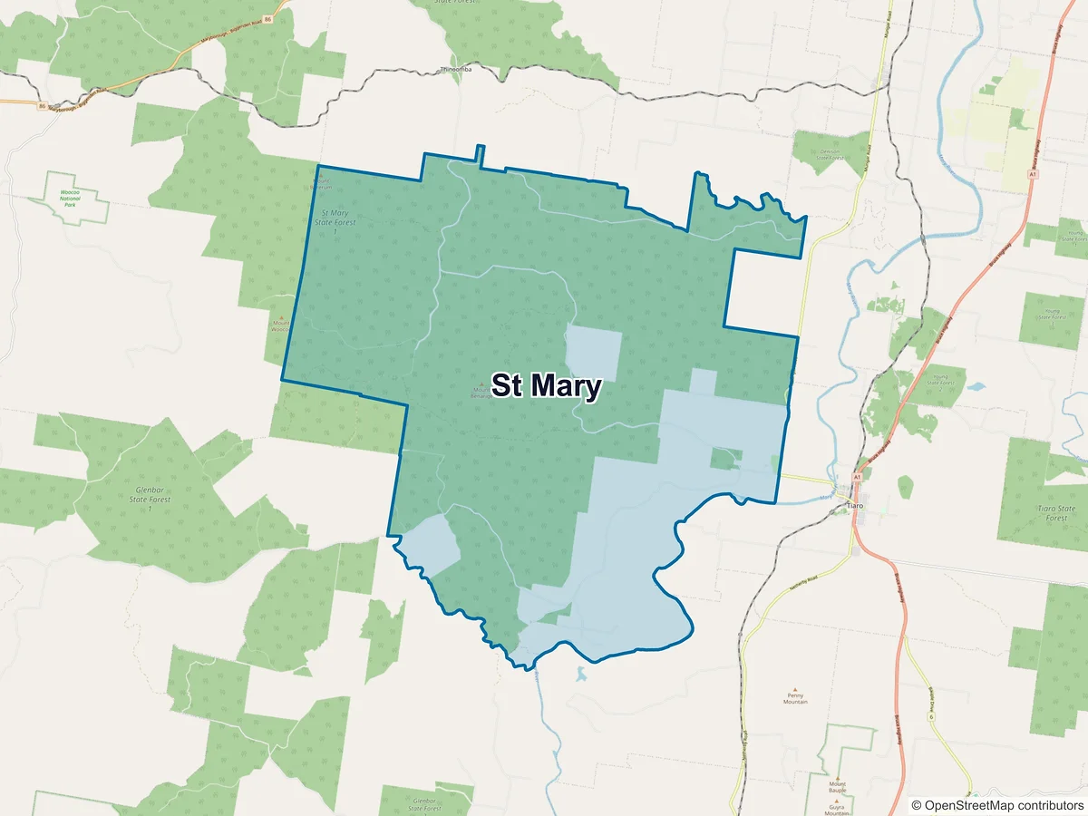 Map of St Mary, QLD, Australia