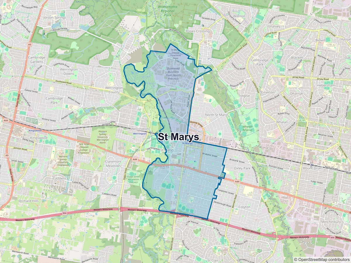 Map of St Marys, NSW, Australia