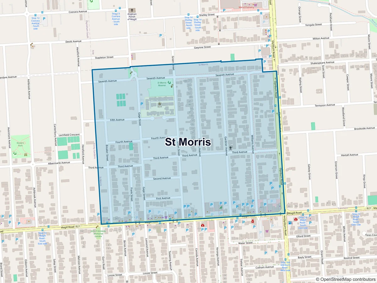 Map of St Morris, SA, Australia