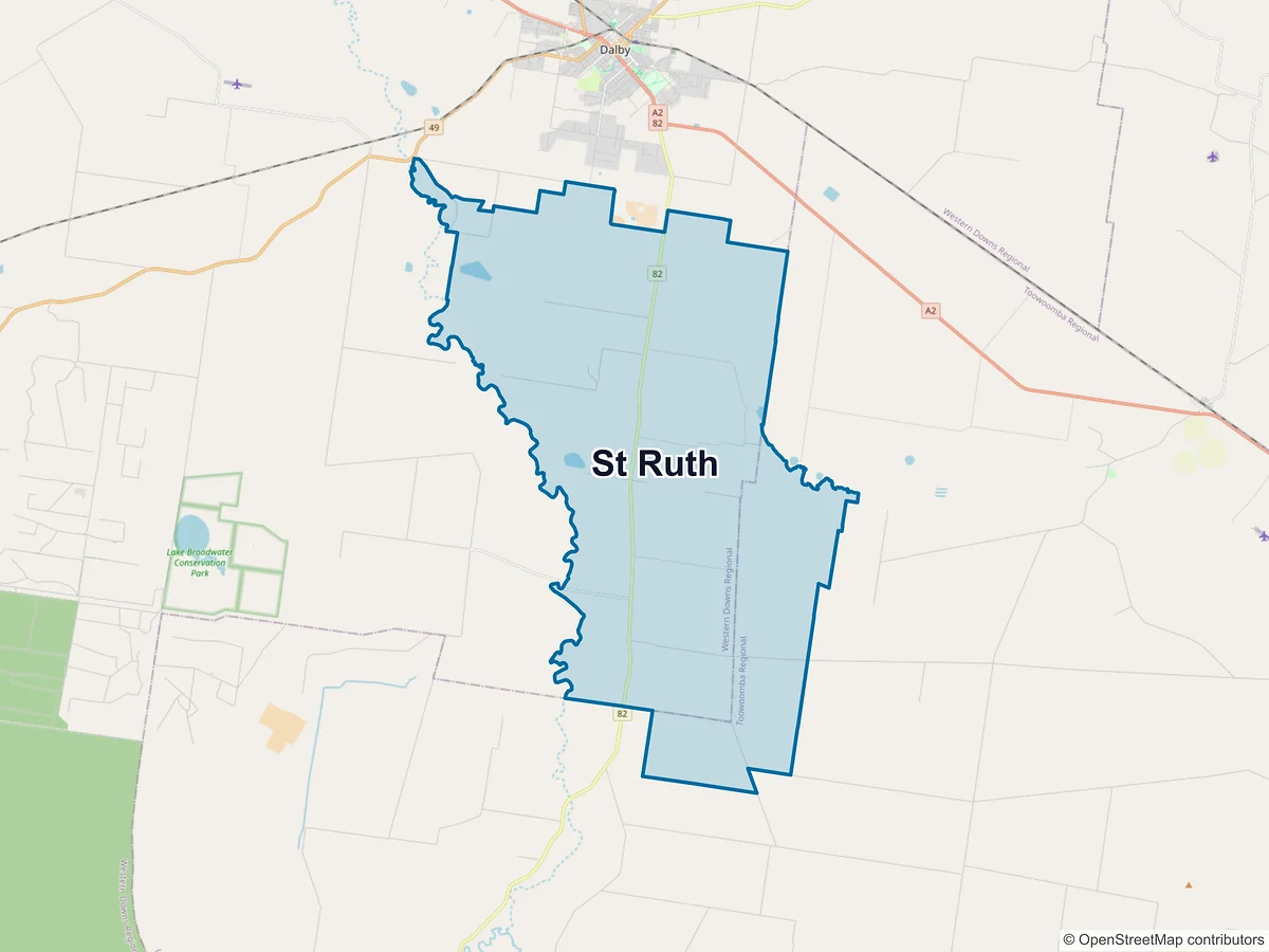 Map of St Ruth, QLD, Australia