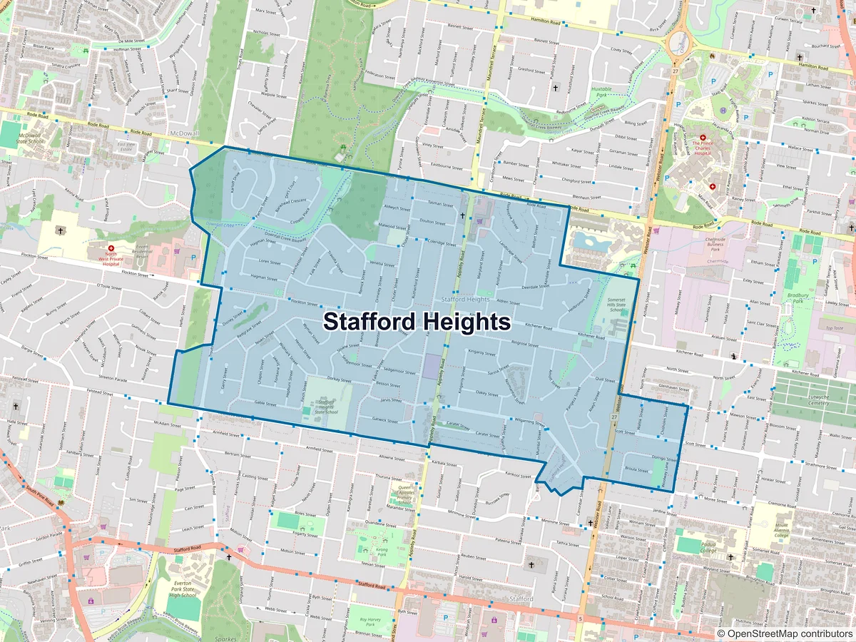 Map of Stafford Heights, QLD, Australia