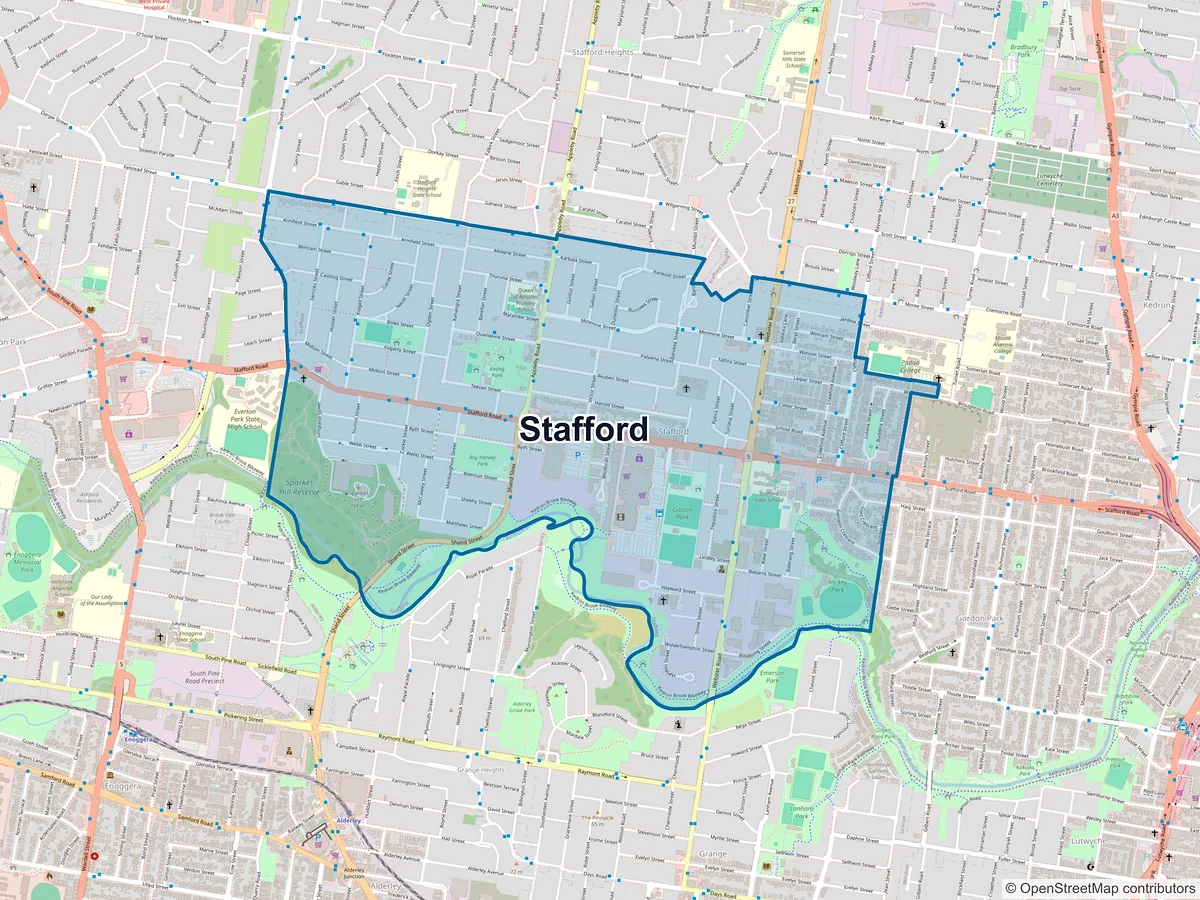 Map of Stafford, QLD, Australia