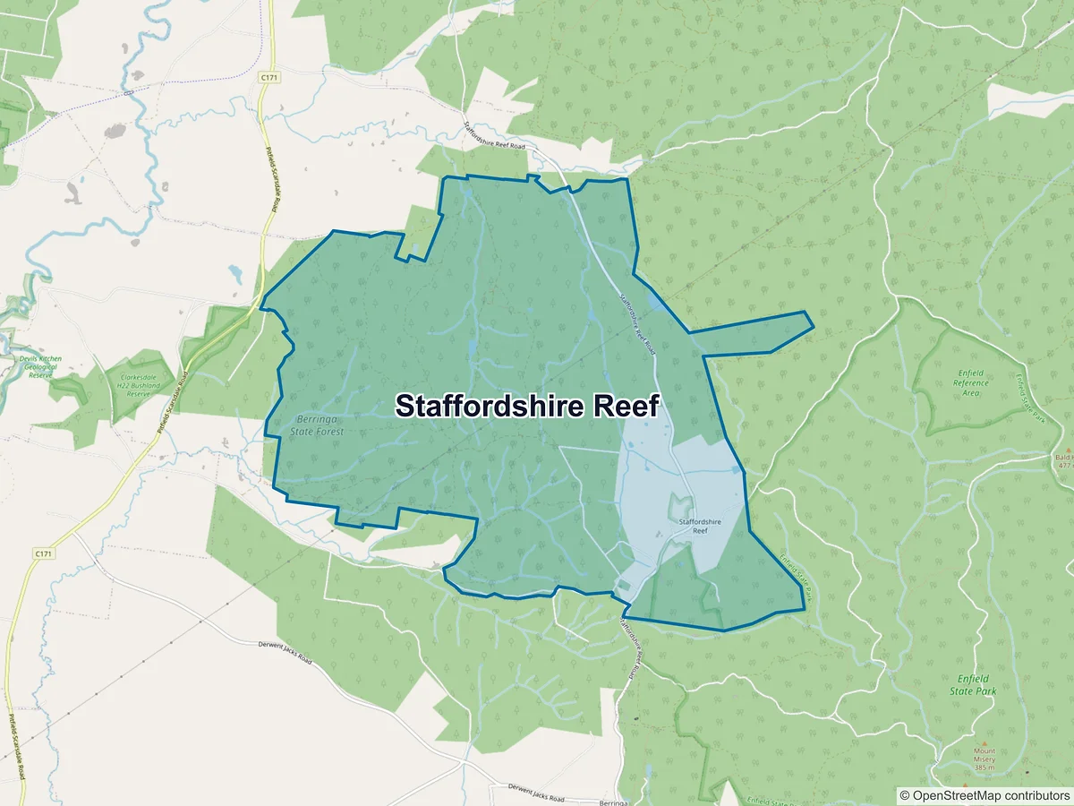 Map of Staffordshire Reef, VIC, Australia