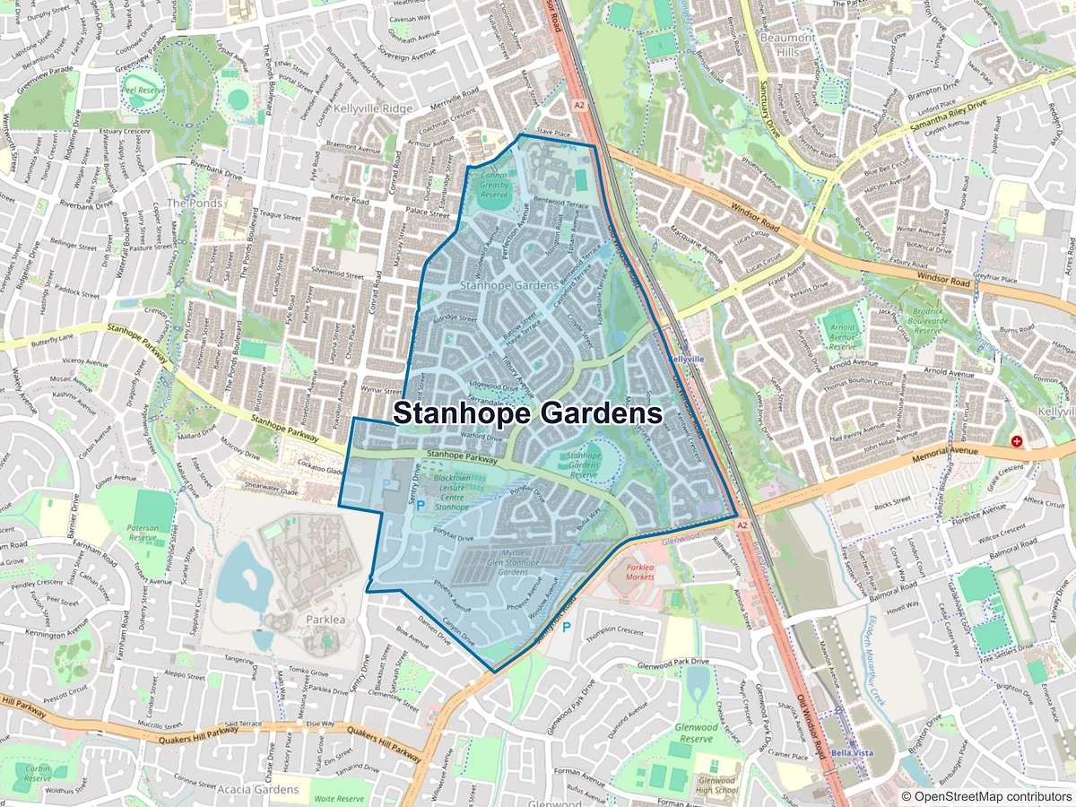 Map of Stanhope Gardens, NSW, Australia