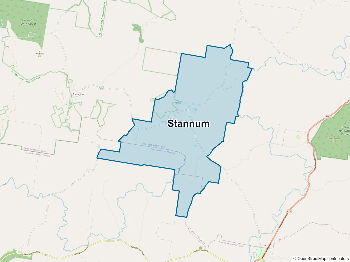 Map of Stannum, NSW, Australia