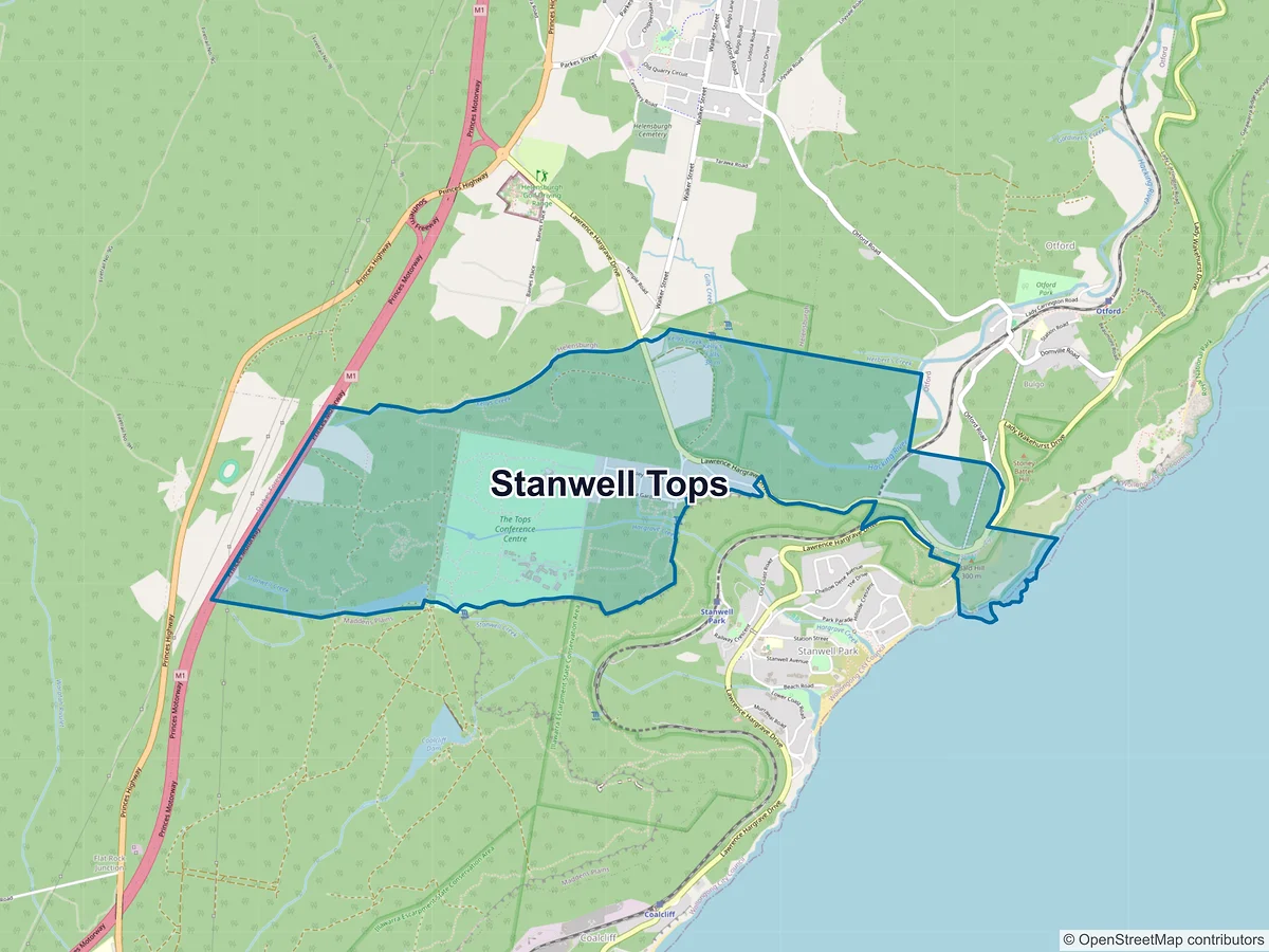 Map of Stanwell Tops, NSW, Australia