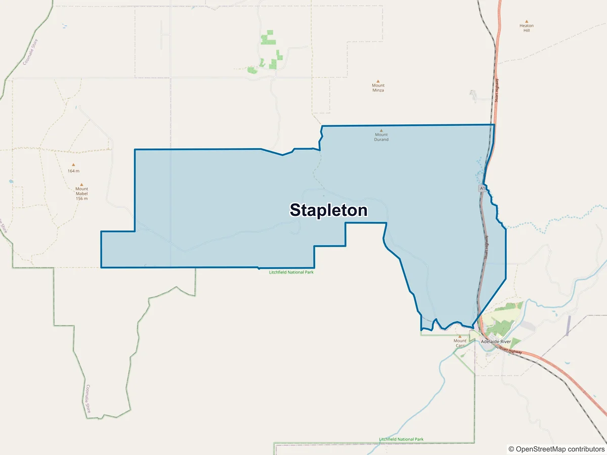 Map of Stapleton, NT, Australia