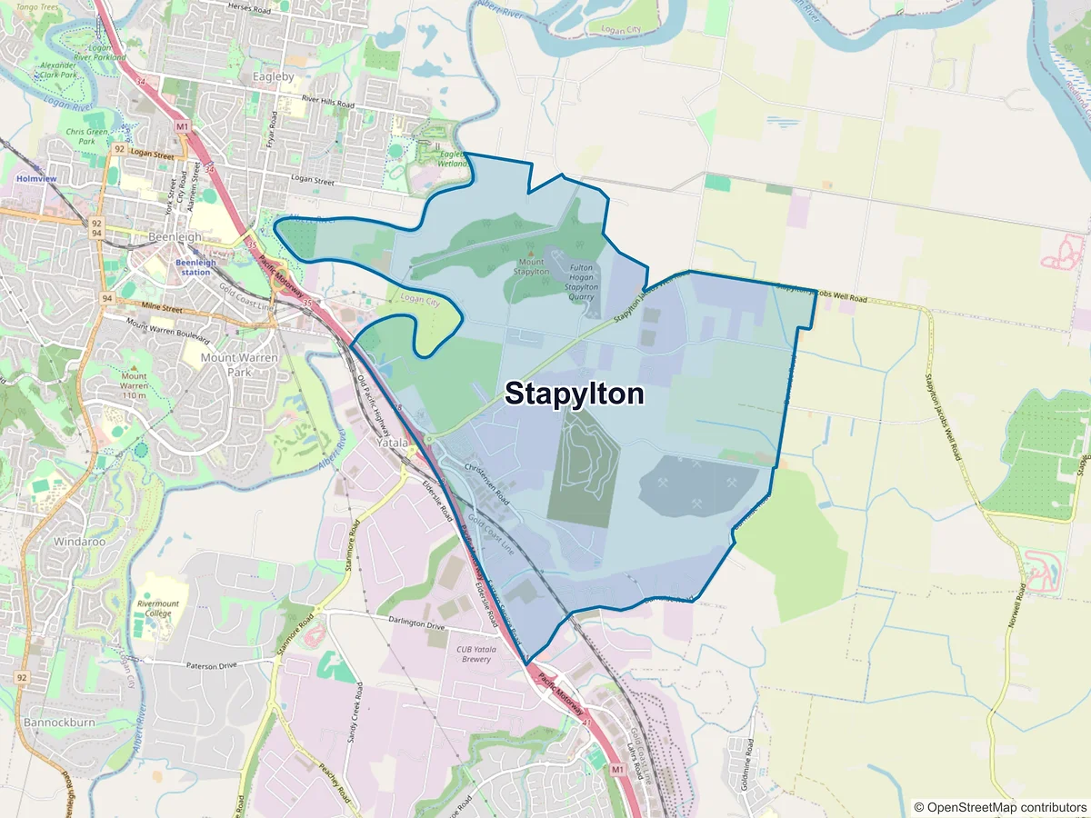 Map of Stapylton, QLD, Australia