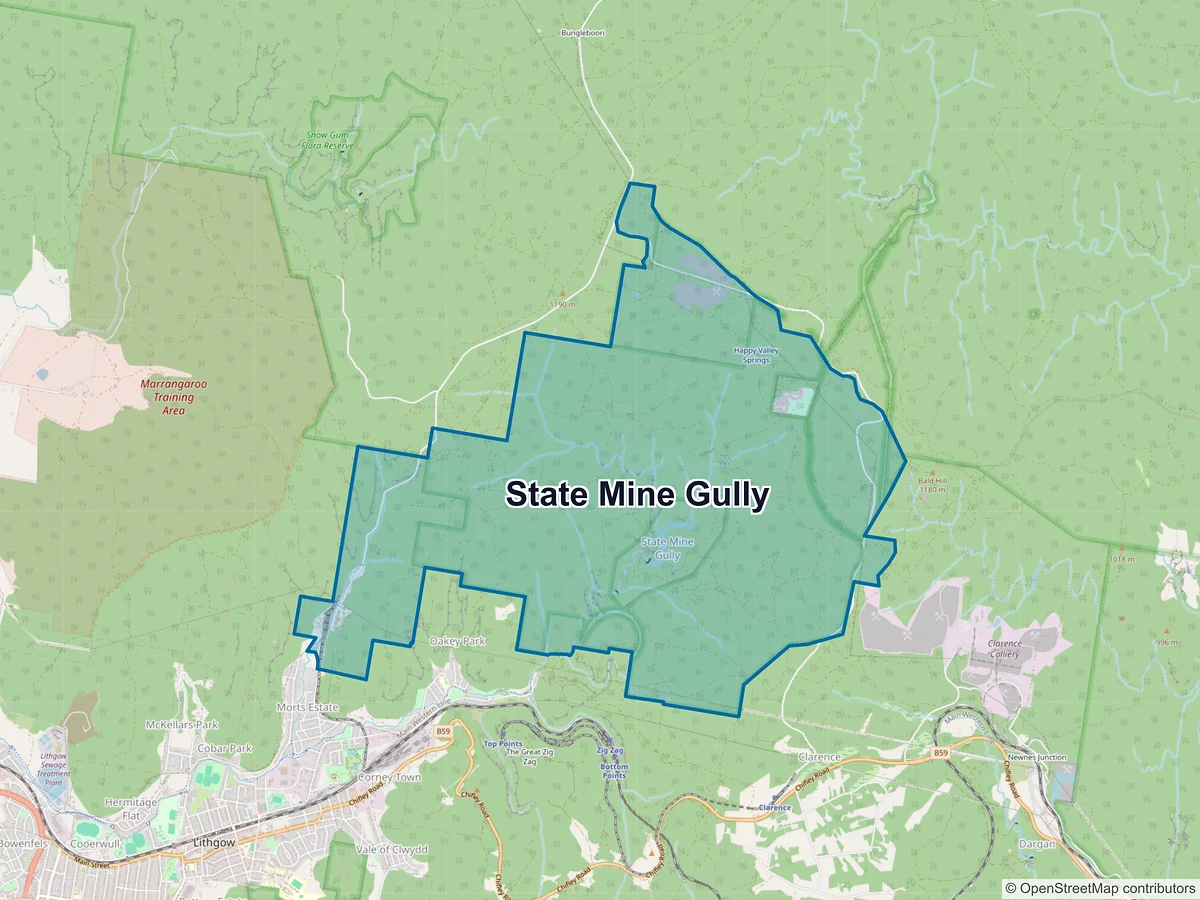 Map of State Mine Gully, NSW, Australia