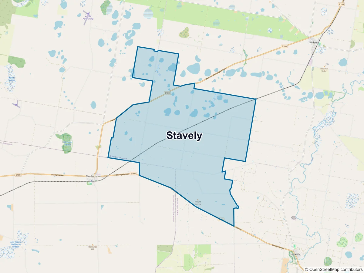 Map of Stavely, VIC, Australia