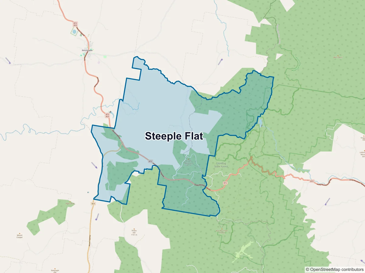Map of Steeple Flat, NSW, Australia