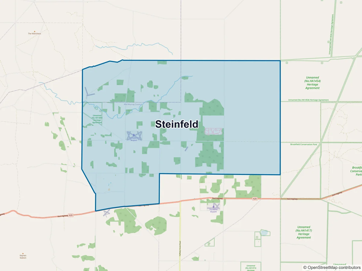 Map of Steinfeld, SA, Australia
