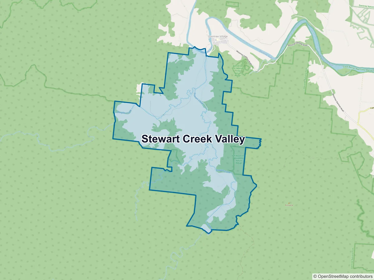 Map of Stewart Creek Valley, QLD, Australia