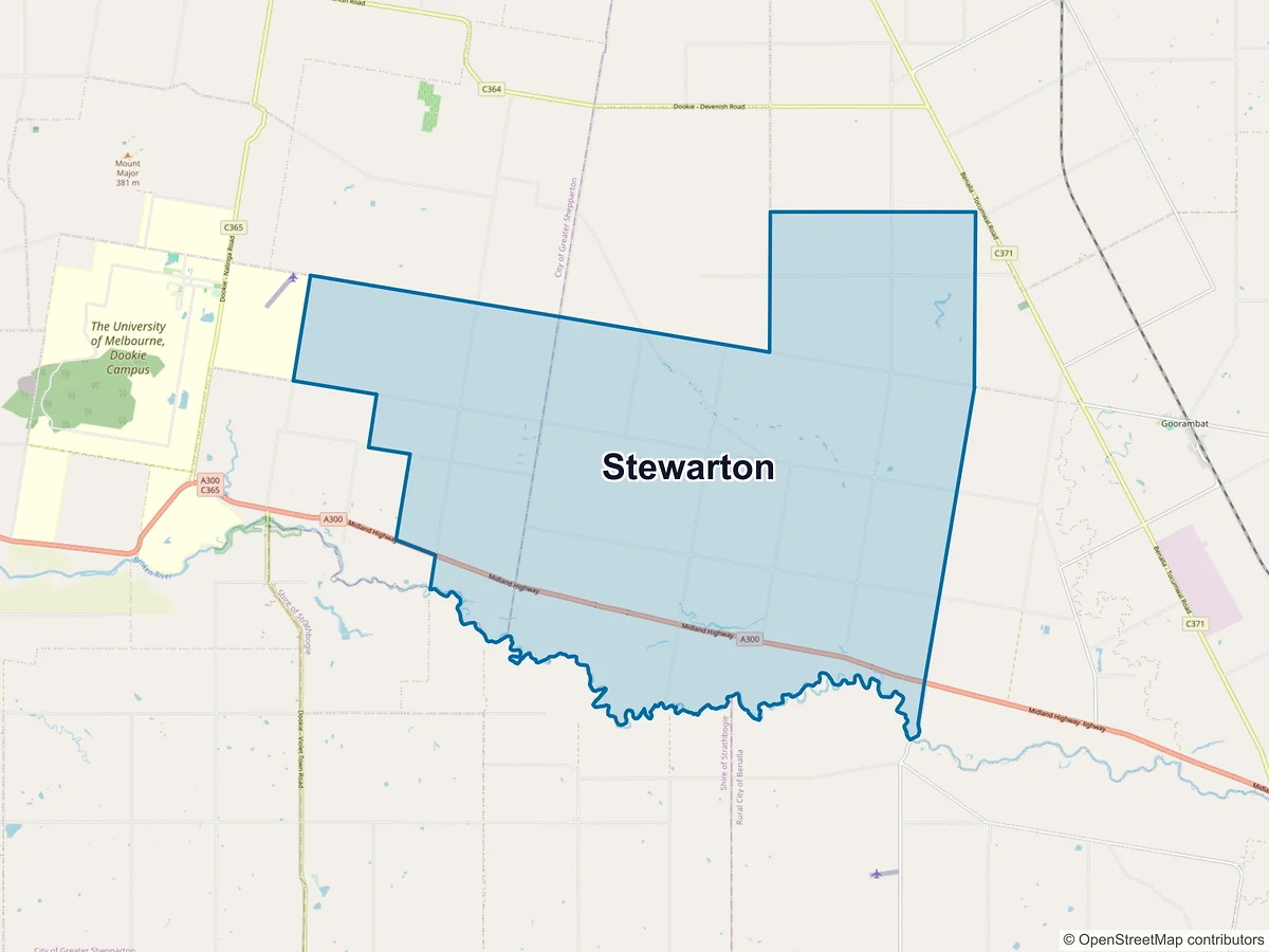 Map of Stewarton, VIC, Australia
