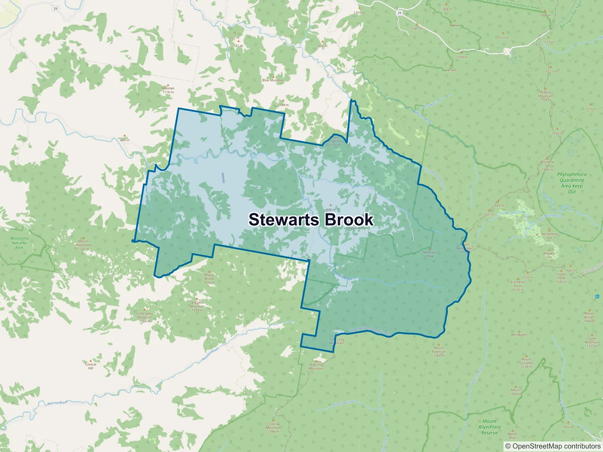 Map of Stewarts Brook, NSW, Australia