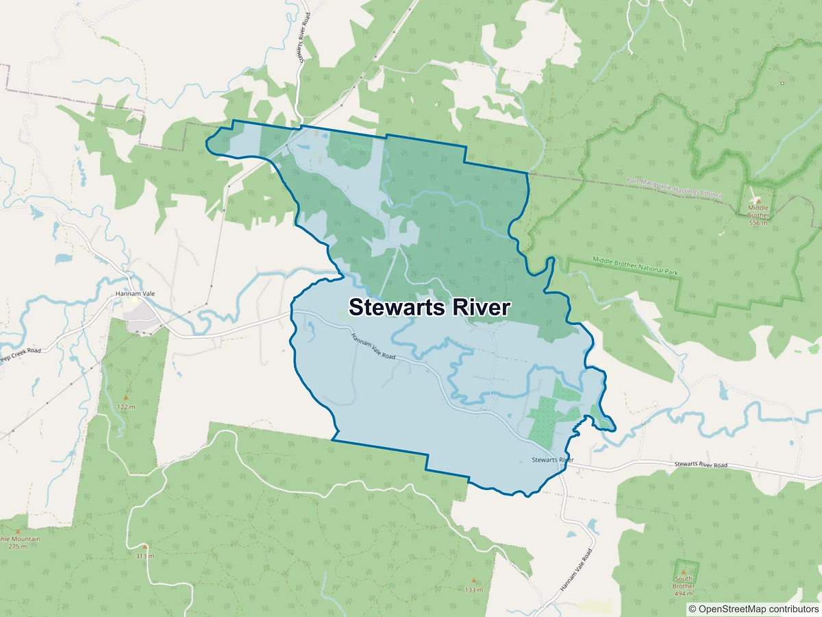 Map of Stewarts River, NSW, Australia
