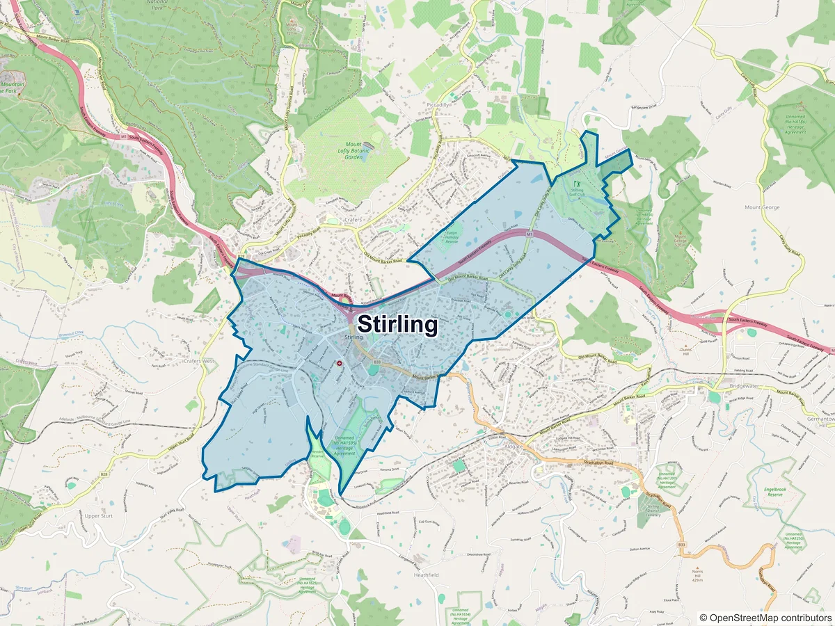 Map of Stirling, SA, Australia
