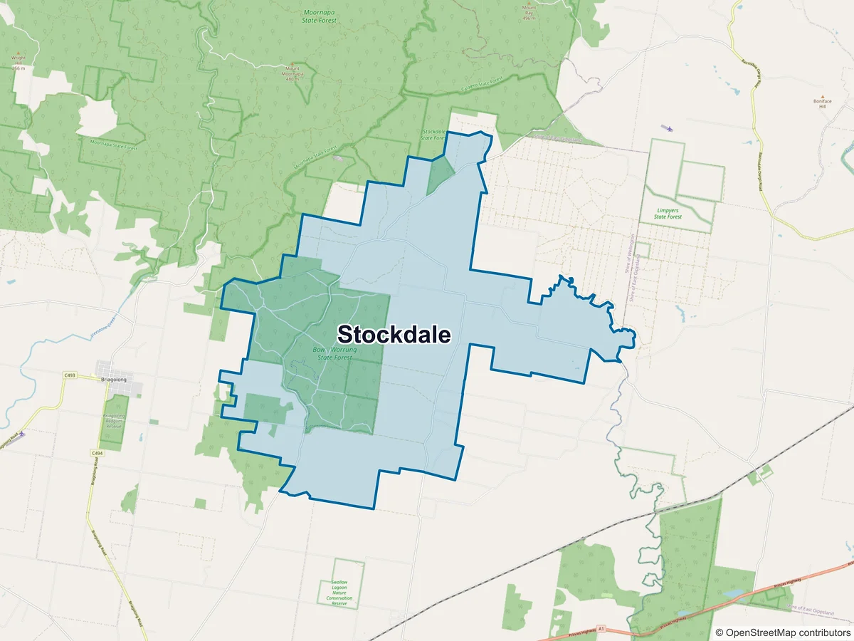 Map of Stockdale, VIC, Australia