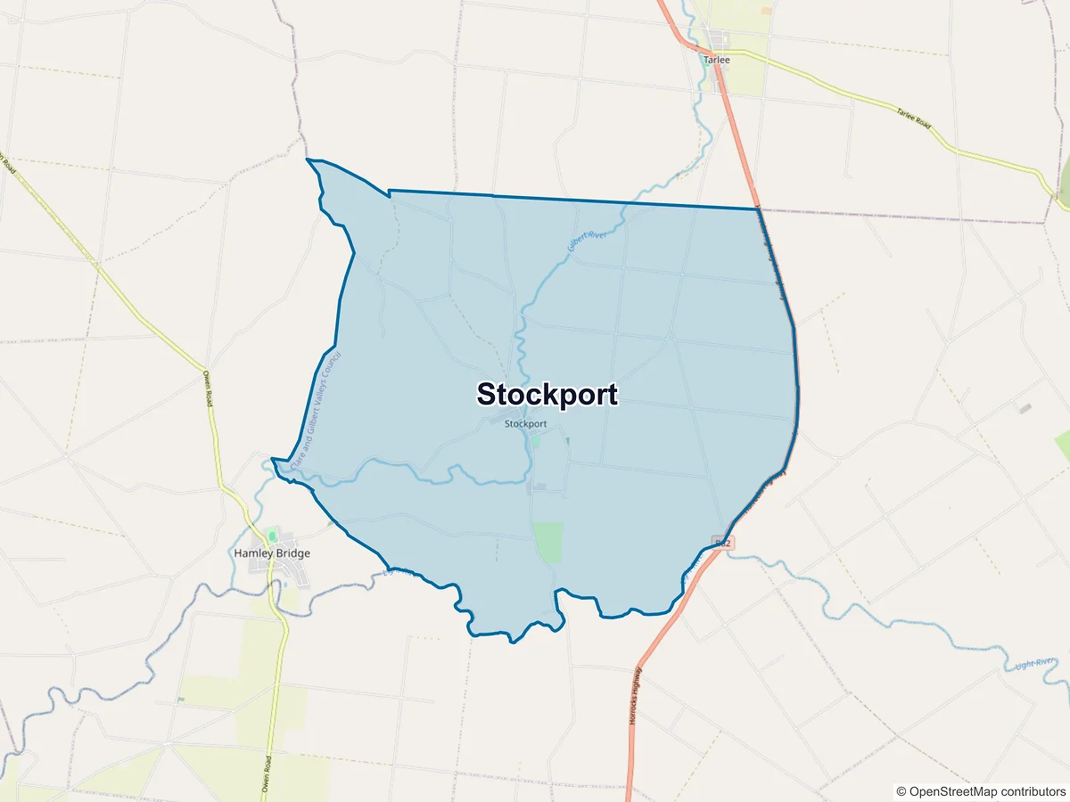 Map of Stockport, SA, Australia