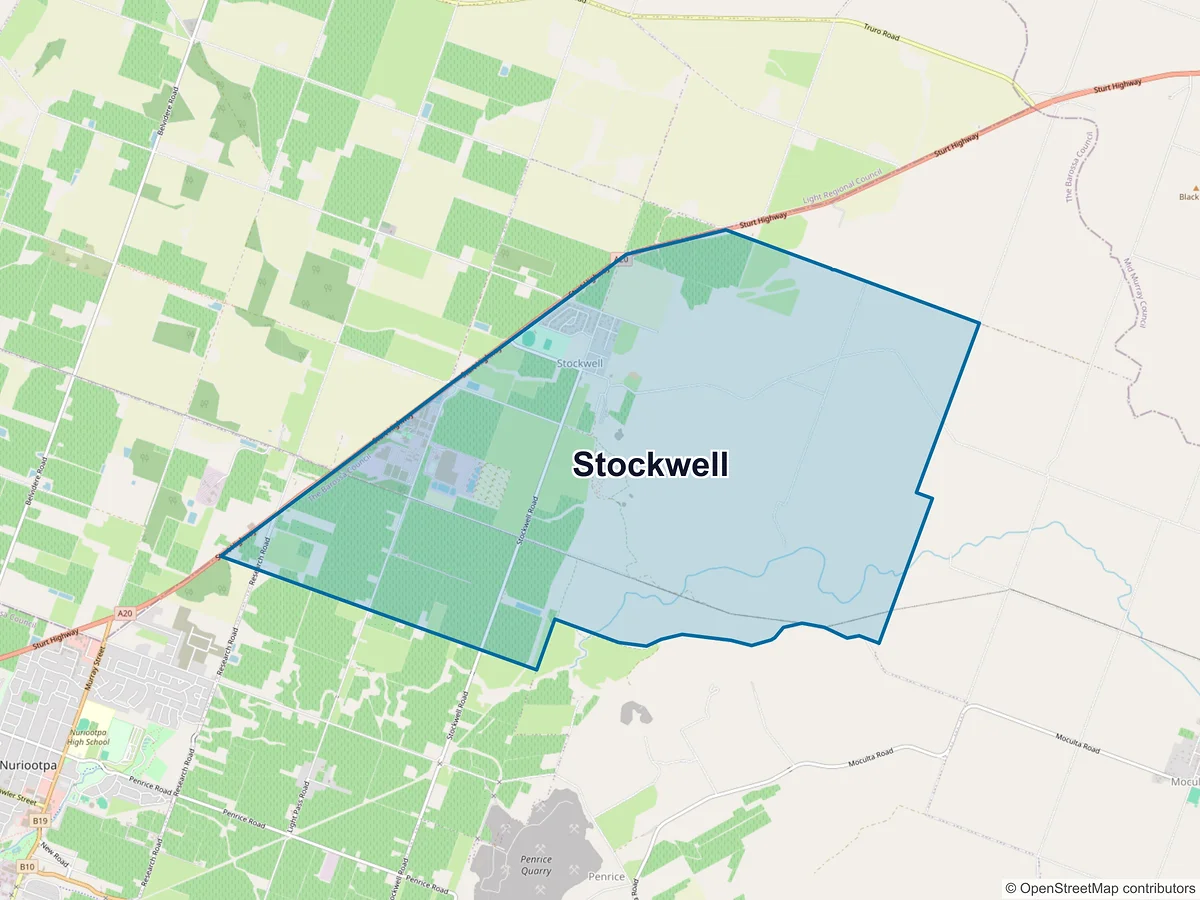 Map of Stockwell, SA, Australia