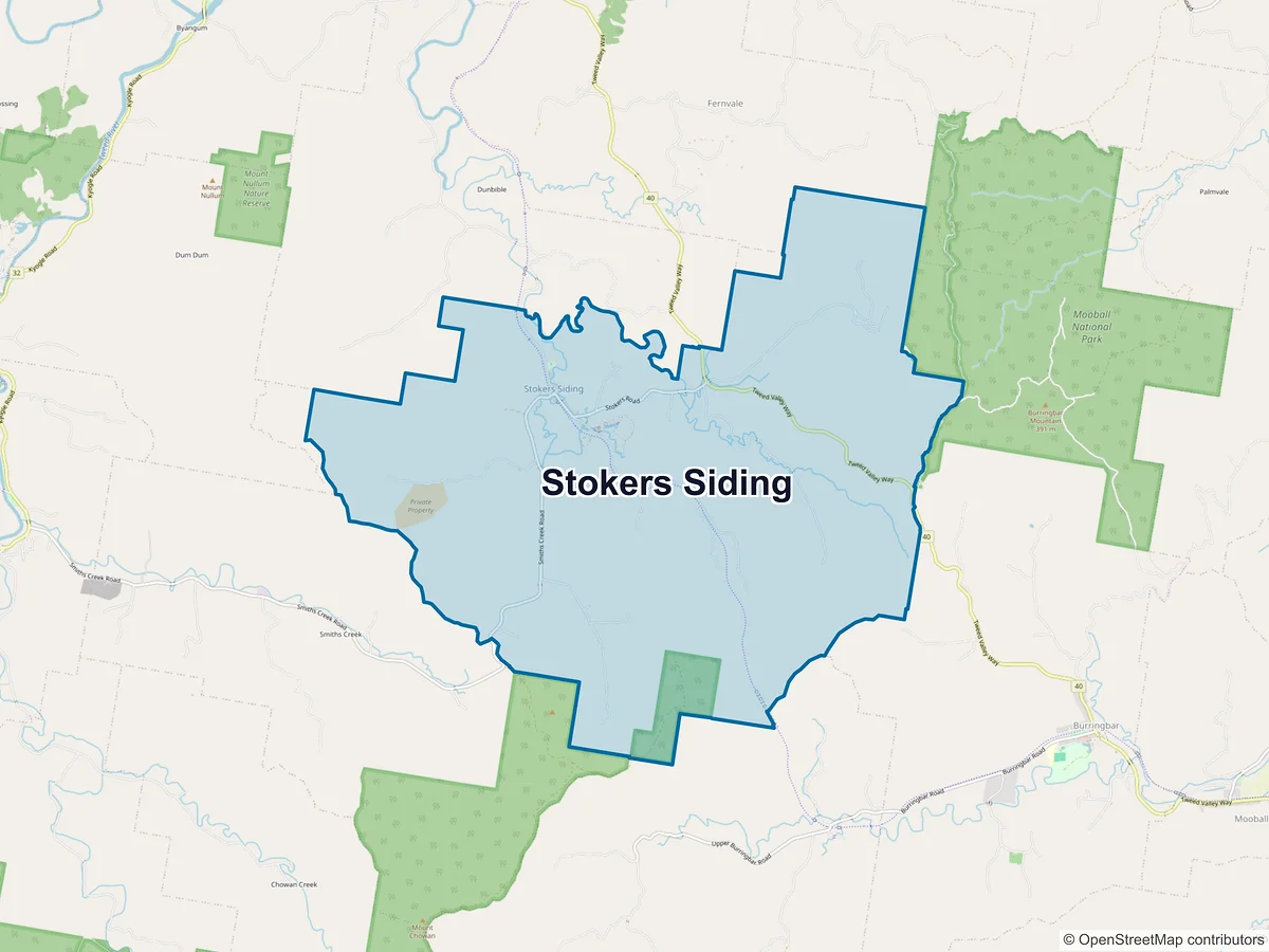 Map of Stokers Siding, NSW, Australia