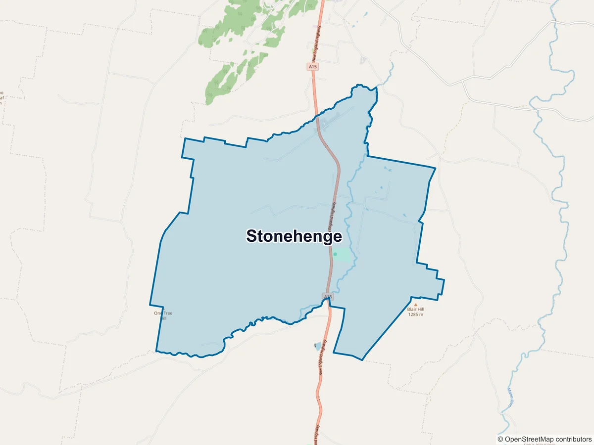 Map of Stonehenge, NSW, Australia