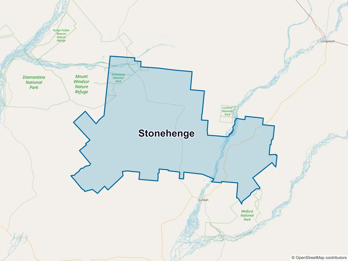 Map of Stonehenge, QLD, Australia