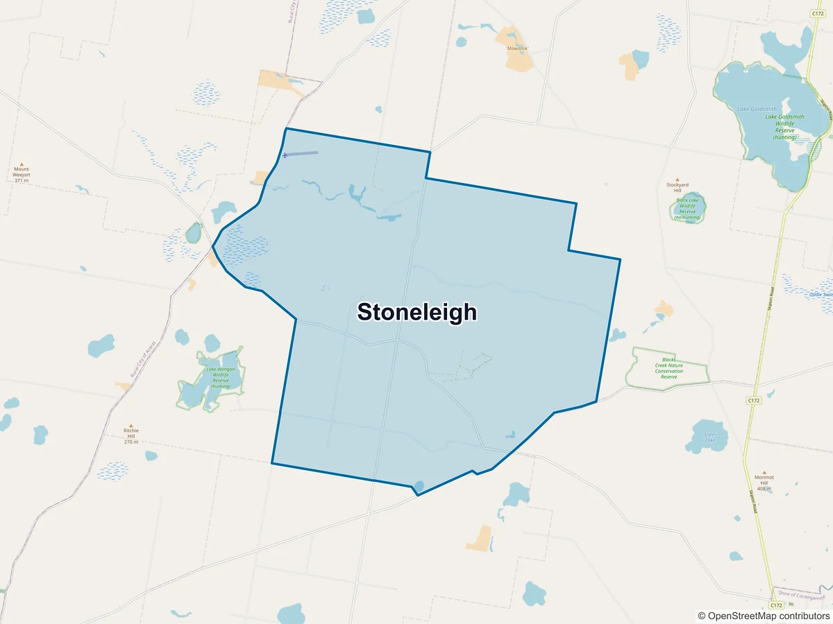 Map of Stoneleigh, VIC, Australia