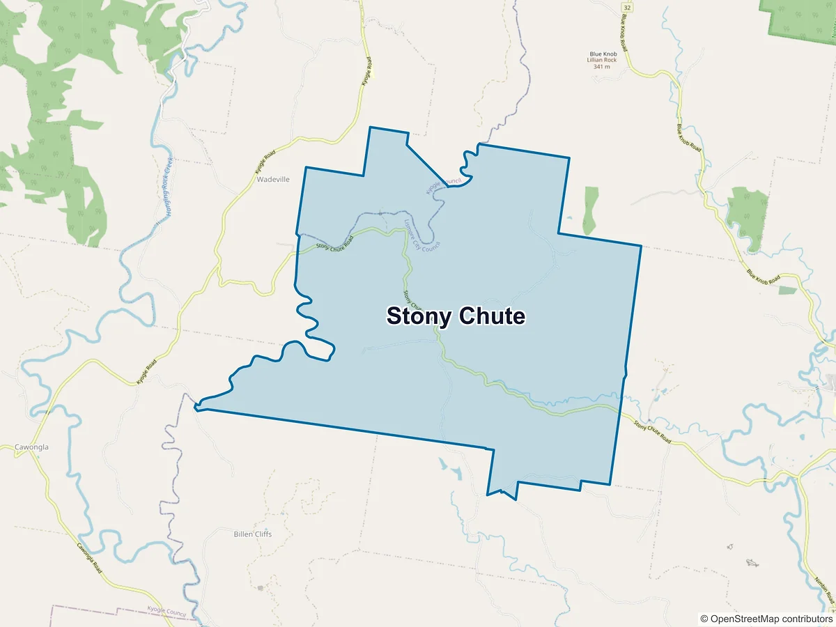 Map of Stony Chute, NSW, Australia