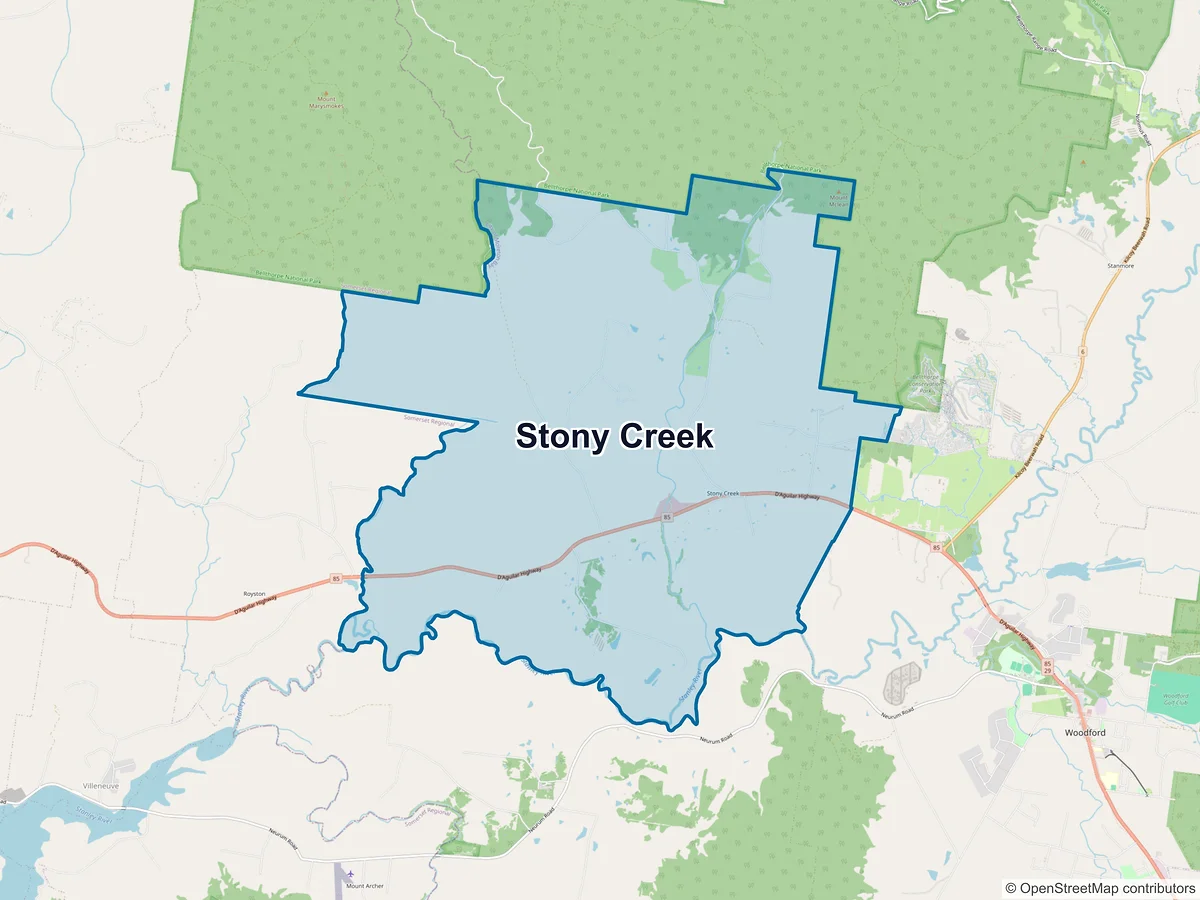 Map of Stony Creek, QLD, Australia