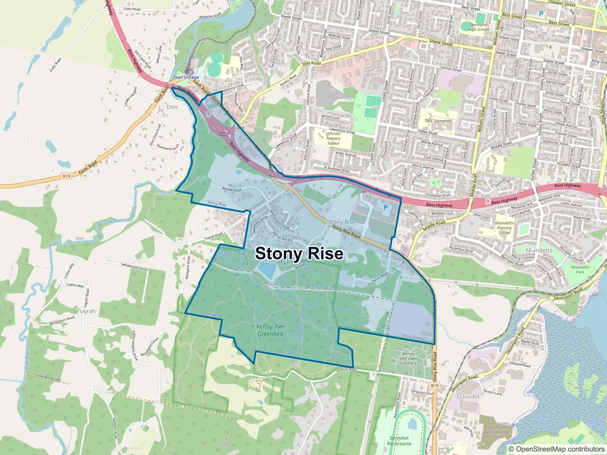 Map of Stony Rise, TAS, Australia