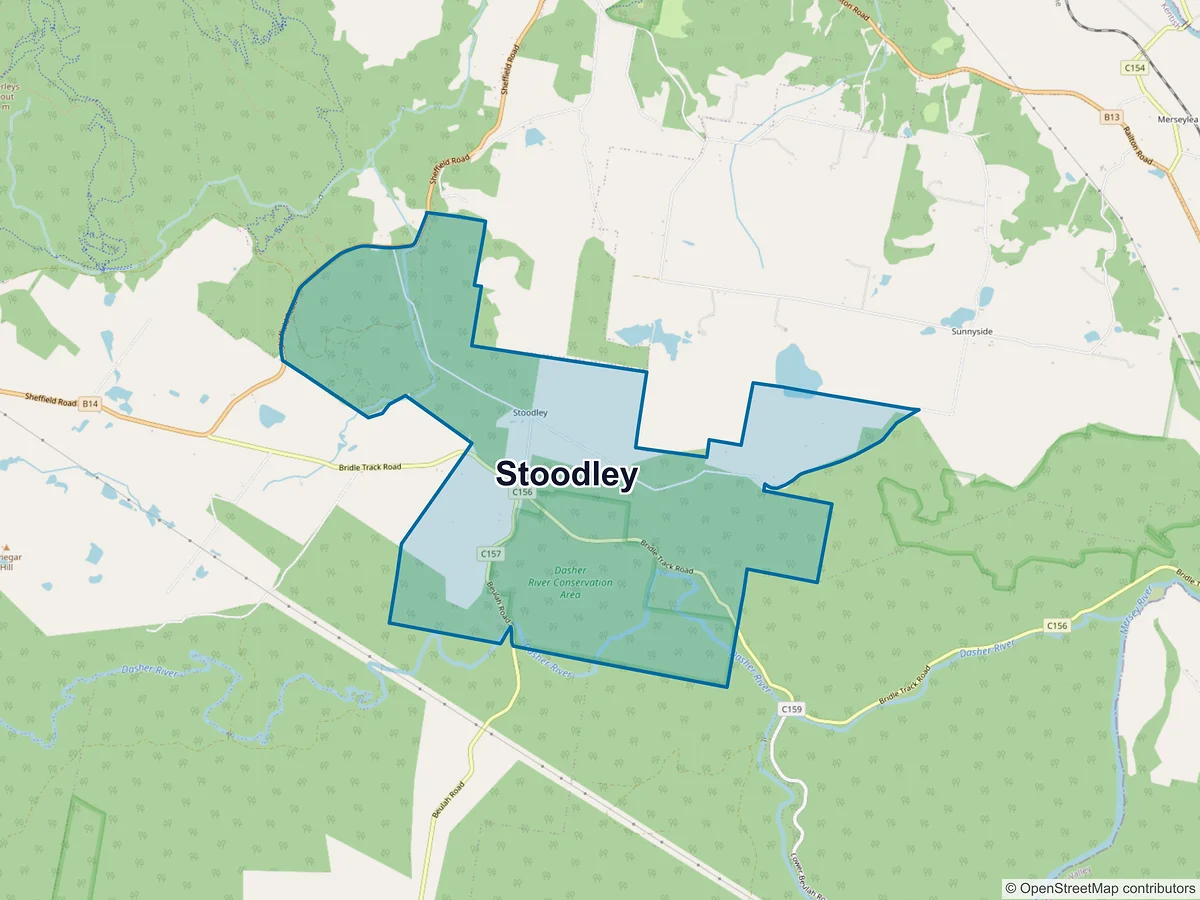 Map of Stoodley, TAS, Australia