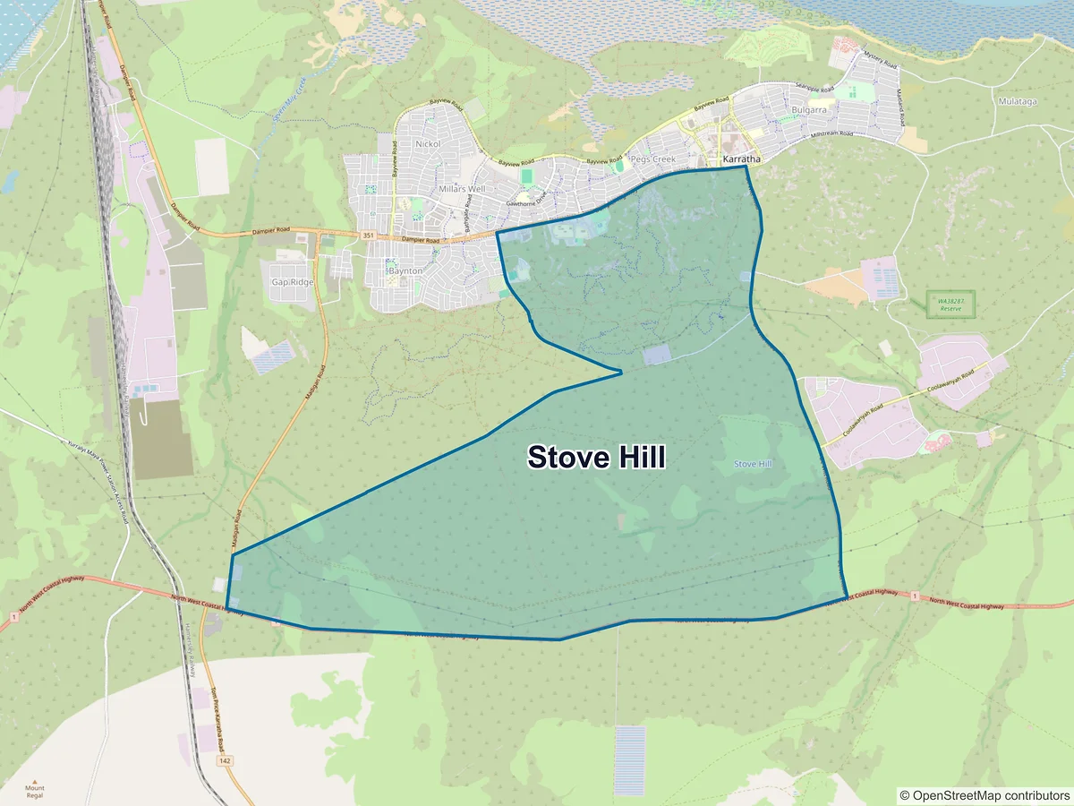 Map of Stove Hill, WA, Australia