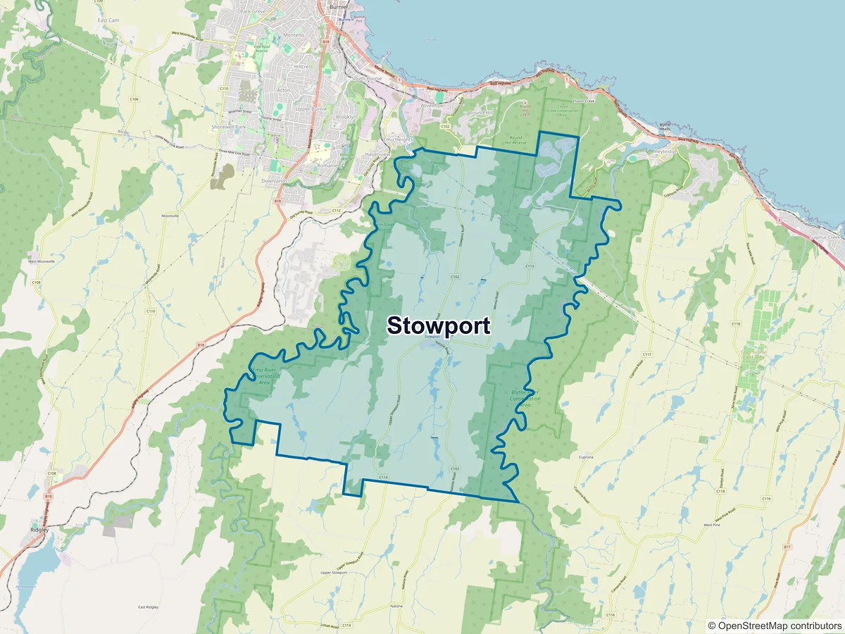 Map of Stowport, TAS, Australia