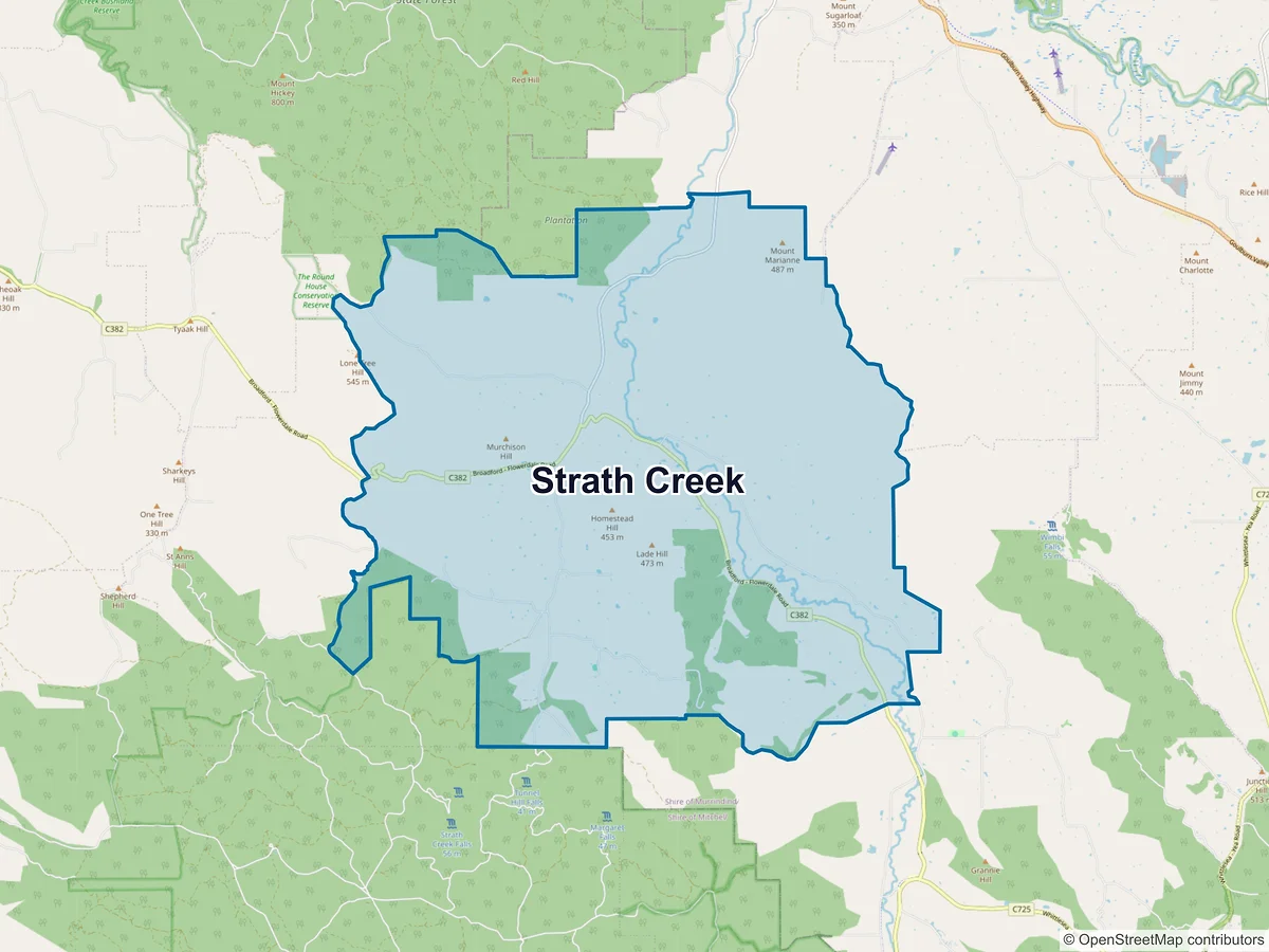 Map of Strath Creek, VIC, Australia