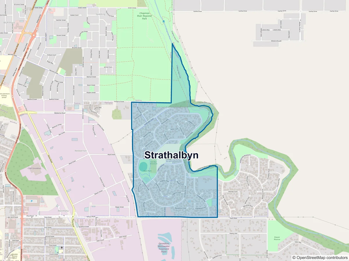 Map of Strathalbyn, WA, Australia