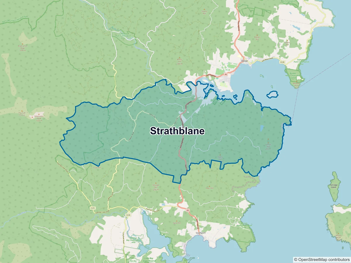 Map of Strathblane, TAS, Australia