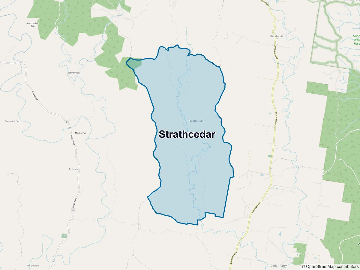 Map of Strathcedar, NSW, Australia