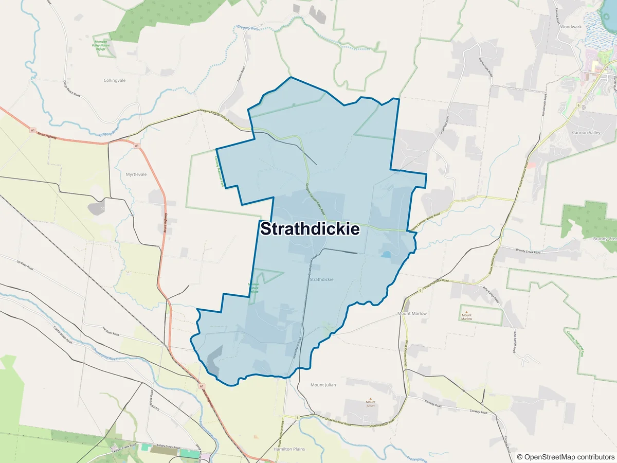 Map of Strathdickie, QLD, Australia
