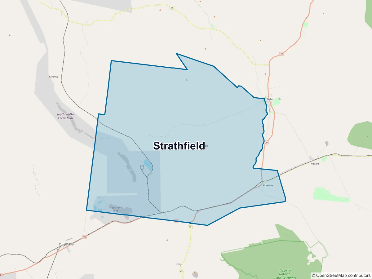 Map of Strathfield, QLD, Australia