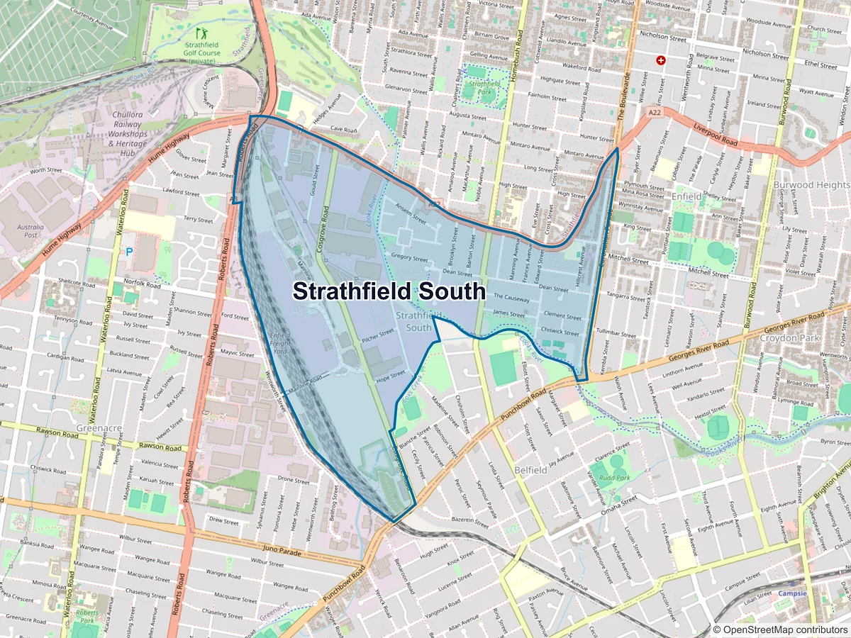 Map of Strathfield South, NSW, Australia