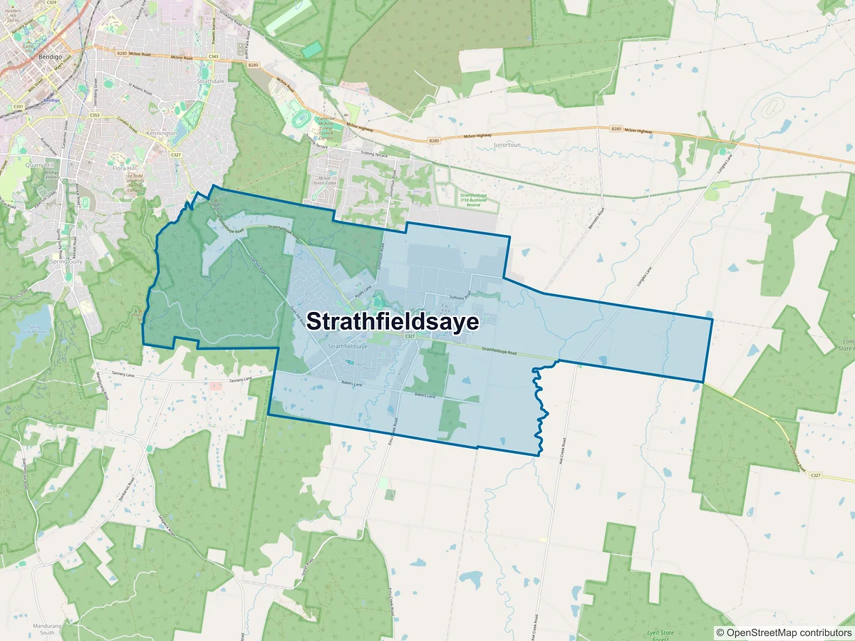 Map of Strathfieldsaye, VIC, Australia