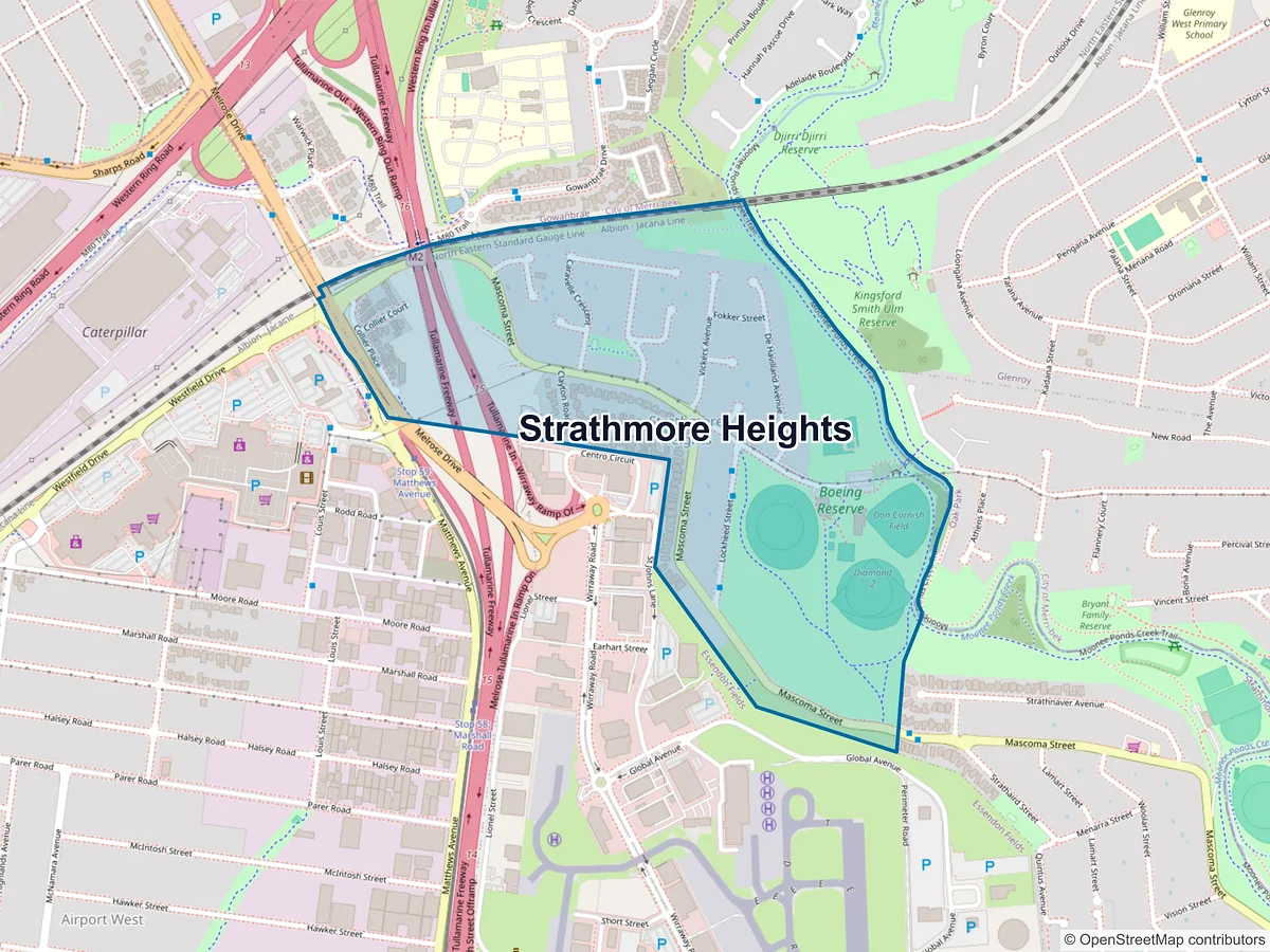 Map of Strathmore Heights, VIC, Australia